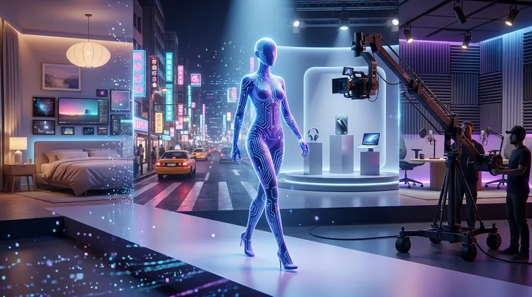 A digital character striding through a stylized scene — the kind of consistent-character output NuuMee is built to produce
